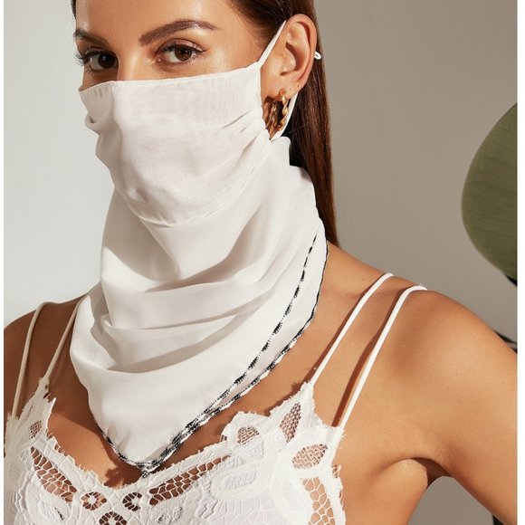 Face Mask/Scarf Sun Protection For The Face White - Picture 2 of 4